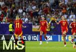 23.07.2025, UEFA Frauen-Europameisterschaft 2025 in der Schweiz. Halbfinale, Deutschland - Spanien, Im Stadion Letzigrund Zrich. Jubel bei den Spanierinnen nach Schlusspfiff, Alexia Putellas (Spanien), Leila Ouahabi (Spanien), Maite Zubieta (Spanien),  