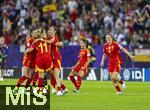 23.07.2025, UEFA Frauen-Europameisterschaft 2025 in der Schweiz. Halbfinale, Deutschland - Spanien, Im Stadion Letzigrund Zrich. Jubel bei den Spanierinnen nach Schlusspfiff, Alexia Putellas (Spanien), Leila Ouahabi (Spanien), Maite Zubieta (Spanien),  Jana Fernandez (Spanien), Mariona Caldentey (Spanien), 