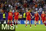 23.07.2025, UEFA Frauen-Europameisterschaft 2025 in der Schweiz. Halbfinale, Deutschland - Spanien, Im Stadion Letzigrund Zrich. Jubel bei den Spanierinnen nach Schlusspfiff, Alexia Putellas (Spanien), Leila Ouahabi (Spanien), Maite Zubieta (Spanien), Claudia Pina (Spanien), 