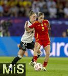 23.07.2025, UEFA Frauen-Europameisterschaft 2025 in der Schweiz. Halbfinale, Deutschland - Spanien, Im Stadion Letzigrund Zrich. v.li: Sophia Kleinherne (Deutschland) gegen Esther Gonzalez (Spanien) 