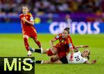 23.07.2025, UEFA Frauen-Europameisterschaft 2025 in der Schweiz. Halbfinale, Deutschland - Spanien, Im Stadion Letzigrund Zrich. li: Athenea (Spanien) gegen Elisa Sen (Deutschland)  
