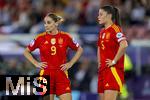 23.07.2025, UEFA Frauen-Europameisterschaft 2025 in der Schweiz. Halbfinale, Deutschland - Spanien, Im Stadion Letzigrund Zrich. v.li: Esther Gonzalez (Spanien) und Mara Mendez (Spanien) 