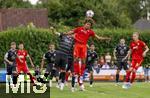 25.07.2025, Fussball 1. Bundesliga 2025/2026,  Testspiel Rot-Weiss Essen - FC Augsburg, im Donaustadion Dillingen, Schwaben. Han-Noah Massengo (FC Augsburg) Kopfball
