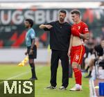 25.07.2025, Fussball 1. Bundesliga 2025/2026,  Testspiel Rot-Weiss Essen - FC Augsburg, im Donaustadion Dillingen, Schwaben. v.li: Trainer Sandro Wagner (FC Augsburg) mit Cedric Adrian Zesiger (FC Augsburg) 

