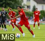 25.07.2025, Fussball 1. Bundesliga 2025/2026,  Testspiel Rot-Weiss Essen - FC Augsburg, im Donaustadion Dillingen, Schwaben. Alexis Julian Claude-Maurice (FC Augsburg) am Ball 

