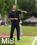 25.07.2025, Fussball 1. Bundesliga 2025/2026,  Testspiel Rot-Weiss Essen - FC Augsburg, im Donaustadion Dillingen, Schwaben. Trainer Sandro Wagner (FC Augsburg) an der Seitenlinie.

