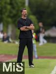 25.07.2025, Fussball 1. Bundesliga 2025/2026,  Testspiel Rot-Weiss Essen - FC Augsburg, im Donaustadion Dillingen, Schwaben. Trainer Sandro Wagner (FC Augsburg) an der Seitenlinie.  

