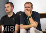 25.07.2025, Fussball 1. Bundesliga 2025/2026,  Testspiel Rot-Weiss Essen - FC Augsburg, im Donaustadion Dillingen, Schwaben. v.li.  Marc Lettau (Kaderplaner FC Augsburg), Sportdirektor Benjamin Benni Weber (FC Augsburg)   

