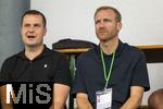 25.07.2025, Fussball 1. Bundesliga 2025/2026,  Testspiel Rot-Weiss Essen - FC Augsburg, im Donaustadion Dillingen, Schwaben. v.li.  Marc Lettau (Kaderplaner FC Augsburg), Sportdirektor Benjamin Benni Weber (FC Augsburg)  

