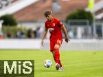 25.07.2025, Fussball 1. Bundesliga 2025/2026,  Testspiel Rot-Weiss Essen - FC Augsburg, im Donaustadion Dillingen, Schwaben. Niklas Hummel (FC Augsburg) am Ball 


