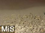 23.07.2025,  Beliebtes Reiseziel der Deutschen, Mallorca. Hier Cala Ratjada am Strand Cala Agulla. Urlaub Schrifzug im Sandstrand, 