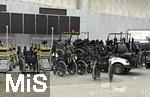 23.07.2025,  Beliebtes Reiseziel der Deutschen, Mallorca. Airport Palma de Mallorca, Sammelstelle fr Rollsthle fr die Befrderung Eingeschrnkter Personen.