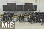 23.07.2025,  Beliebtes Reiseziel der Deutschen, Mallorca. Airport Palma de Mallorca, Sammelstelle fr Rollsthle fr die Befrderung Eingeschrnkter Personen.