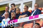 07.08.2025, Fussball Bundesliga 2025/2026, Freundschaftsspiel, Telekom-Cup, FC Bayern Mnchen - Tottenham Hotspur, in der Allianz-Arena Mnchen, Ehrengastbereich, Vereinsfhrung FC Bayern mit , Ex-Prsident und Aufsichtsratsvorsitzender Karl Hopfner (FC Bayern Mnchen), Geschftsfhrer Michael Diederich (FC Bayern Mnchen), Sportvorstand Max Eberl (Bayern Mnchen), Vorstandsvorsitzender Jan-Christian Dreesen (FC Bayern Mnchen),  Prsident Herbert Hainer (FC Bayern), 