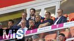 07.08.2025, Fussball Bundesliga 2025/2026, Freundschaftsspiel, Telekom-Cup, FC Bayern Mnchen - Tottenham Hotspur, in der Allianz-Arena Mnchen, Ehrengastbereich, Vereinsfhrung FC Bayern mit , Ex-Prsident und Aufsichtsratsvorsitzender Karl Hopfner (FC Bayern Mnchen), Geschftsfhrer Michael Diederich (FC Bayern Mnchen), Sportvorstand Max Eberl (Bayern Mnchen), Vorstandsvorsitzender Jan-Christian Dreesen (FC Bayern Mnchen),  Prsident Herbert Hainer (FC Bayern), Michael Ballack, 