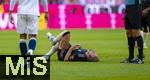 07.08.2025, Fussball Bundesliga 2025/2026, Freundschaftsspiel, Telekom-Cup, FC Bayern Mnchen - Tottenham Hotspur, in der Allianz-Arena Mnchen, Harry Kane (FC Bayern Mnchen) am Boden 