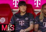 07.08.2025, Fussball Bundesliga 2025/2026, Freundschaftsspiel, Telekom-Cup, FC Bayern Mnchen - Tottenham Hotspur, in der Allianz-Arena Mnchen, Min-jae Kim (Bayern Mnchen, Minjae Kim) auf der Bank 