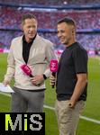 07.08.2025, Fussball Bundesliga 2025/2026, Freundschaftsspiel, Telekom-Cup, FC Bayern Mnchen - Tottenham Hotspur, in der Allianz-Arena Mnchen, re: Rafinha (Ex-FC Spieler) beim Tlekom Interview 