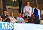 12.08.2025, Fussball Bundesliga 2025/2026, Freundschaftsspiel, Grasshopper Club Zrich - FC Bayern Mnchen - im Stadion am Letzigrund, Zrich (Schweiz). Ehren-Prsident Uli Hoene (FC Bayern Mnchen, Hoeness) auf der Tribne  