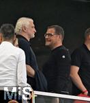 16.08.2025, Fussball Bundesliga 2025/2026, Franz-Beckenbauer-Supercup, VfB Stuttgart - FC Bayern Mnchen, in der MHP-Arena (Stuttgart). v.l. Sportdirektor Rudi Vller (Deutschland) und Sportvorstand Max Eberl (Bayern Mnchen) 