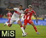 16.08.2025, Fussball Bundesliga 2025/2026, Franz-Beckenbauer-Supercup, VfB Stuttgart - FC Bayern Mnchen, in der MHP-Arena (Stuttgart). v.l. Josha Vagnoman (Stuttgart) gegen Luis Diaz (FC Bayern Mnchen) 
