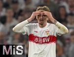 16.08.2025, Fussball Bundesliga 2025/2026, Franz-Beckenbauer-Supercup, VfB Stuttgart - FC Bayern Mnchen, in der MHP-Arena (Stuttgart). Nick Woltemade (Stuttgart) unzufrieden