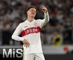 16.08.2025, Fussball Bundesliga 2025/2026, Franz-Beckenbauer-Supercup, VfB Stuttgart - FC Bayern Mnchen, in der MHP-Arena (Stuttgart). Angelo Stiller (Stuttgart) ist unzufrieden,