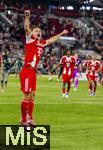 16.08.2025, Fussball Bundesliga 2025/2026, Franz-Beckenbauer-Supercup, VfB Stuttgart - FC Bayern Mnchen, in der MHP-Arena (Stuttgart). Schlussjubel Joshua Kimmich (FC Bayern Mnchen) 