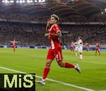 16.08.2025, Fussball Bundesliga 2025/2026, Franz-Beckenbauer-Supercup, VfB Stuttgart - FC Bayern Mnchen, in der MHP-Arena (Stuttgart). Torjubel Luis Diaz (FC Bayern Mnchen) 