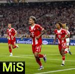 16.08.2025, Fussball Bundesliga 2025/2026, Franz-Beckenbauer-Supercup, VfB Stuttgart - FC Bayern Mnchen, in der MHP-Arena (Stuttgart). Torjubel Luis Diaz (FC Bayern Mnchen) 