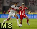 16.08.2025, Fussball Bundesliga 2025/2026, Franz-Beckenbauer-Supercup, VfB Stuttgart - FC Bayern Mnchen, in der MHP-Arena (Stuttgart). v.re: Luis Diaz (FC Bayern Mnchen) gegen Josha Vagnoman (Stuttgart) 