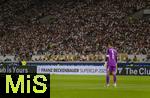 16.08.2025, Fussball Bundesliga 2025/2026, Franz-Beckenbauer-Supercup, VfB Stuttgart - FC Bayern Mnchen, in der MHP-Arena (Stuttgart). An der Bande das Branding des Supercups: Franz Beckenbauer Supercup Schriftzug. 