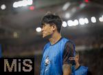 16.08.2025, Fussball Bundesliga 2025/2026, Franz-Beckenbauer-Supercup, VfB Stuttgart - FC Bayern Mnchen, in der MHP-Arena (Stuttgart). Min-jae Kim (Bayern Mnchen, Minjae Kim) nachdenklich 