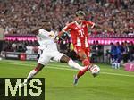 22.08.2025, Fussball Bundesliga 2025/2026, 1.Spieltag, FC Bayern Mnchen - RB Leipzig, in der Allianz-Arena Mnchen, v.l. Ridle Baku (RB Leipzig) gegen Luis Diaz (FC Bayern Mnchen) 


