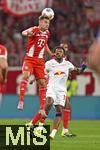22.08.2025, Fussball Bundesliga 2025/2026, 1.Spieltag, FC Bayern Mnchen - RB Leipzig, in der Allianz-Arena Mnchen, Joshua Kimmich (FC Bayern Mnchen) setzt sich durch


