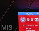 22.08.2025, Fussball Bundesliga 2025/2026, 1.Spieltag, FC Bayern Mnchen - RB Leipzig, in der Allianz-Arena Mnchen, 
Es zeigt das 6:0 an.

