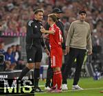 22.08.2025, Fussball Bundesliga 2025/2026, 1.Spieltag, FC Bayern Mnchen - RB Leipzig, in der Allianz-Arena Mnchen, Joshua Kimmich (FC Bayern Mnchen) regt sich auf


