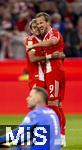 22.08.2025, Fussball Bundesliga 2025/2026, 1.Spieltag, FC Bayern Mnchen - RB Leipzig, in der Allianz-Arena Mnchen, Torjubel, Luis Diaz (FC Bayern Mnchen), Harry Kane (re, FC Bayern Mnchen), 