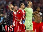 22.08.2025, Fussball Bundesliga 2025/2026, 1.Spieltag, FC Bayern Mnchen - RB Leipzig, in der Allianz-Arena Mnchen, Schlussjubel Konrad Laimer (FC Bayern Mnchen), Aleksandar Pavlovic (Bayern Mnchen) , Josip Stanisic (Bayern Mnchen), Torwart Manuel Neuer (FC Bayern Mnchen) 