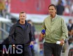 30.08.2025, Fussball 1. Bundesliga 2025/2026, 2.Spieltag, FC Augsburg - FC Bayern Mnchen, in der WWK-Arena Augsburg. Lothar Matthus (Deutschland) und Fernsehmoderator Sebastian Hellmann (Deutschland).
 

