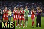 06.09.2025, Google-Pixel Frauenfussball Bundesliga 2025/2026, 1.Spieltag, FC Bayern Mnchen - Bayer 04 Leverkusen, in der Allianz-Arena Mnchen, 

v.l. Magdalena Eriksson (FC Bayern Mnchen), Pernille Harder (FC Bayern Mnchen), Jovana Damnjanovic (FC Bayern Mnchen), Torhterin Ena Mahmutovic (FC Bayern Mnchen) 