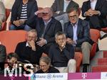 06.09.2025, Google-Pixel Frauenfussball Bundesliga 2025/2026, 1.Spieltag, FC Bayern Mnchen - Bayer 04 Leverkusen, in der Allianz-Arena Mnchen, Ehrentribne mit Prsident Herbert Hainer (FC Bayern), Ehren-Prsident Uli Hoene (FC Bayern Mnchen, Hoeness), Vorstandsvorsitzender Jan-Christian Dreesen (FC Bayern Mnchen) 


