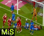 06.09.2025, Google-Pixel Frauenfussball Bundesliga 2025/2026, 1.Spieltag, FC Bayern Mnchen - Bayer 04 Leverkusen, in der Allianz-Arena Mnchen, Torszene zum 1:0 durch Vanessa Gilles (unten re, FC Bayern Mnchen) 

