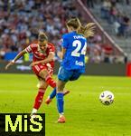 06.09.2025, Google-Pixel Frauenfussball Bundesliga 2025/2026, 1.Spieltag, FC Bayern Mnchen - Bayer 04 Leverkusen, in der Allianz-Arena Mnchen, Arianna Caruso (FC Bayern Mnchen) Schuss

