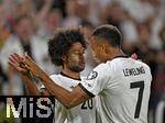 07.09.2025, Fussball WM-Qualifikation Europa 2025/26, 6.Spieltag,  Deutschland - Nordirland, im Rhein-Energie-Stadion Kln, v.l. Serge Gnabry (Deutschland) und Jamie Leweling (Deutschland) jubeln.