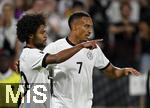 07.09.2025, Fussball WM-Qualifikation Europa 2025/26, 6.Spieltag,  Deutschland - Nordirland, im Rhein-Energie-Stadion Kln, v.l. Serge Gnabry (Deutschland), Jamie Leweling (Deutschland) 