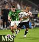 07.09.2025, Fussball WM-Qualifikation Europa 2025/26, 6.Spieltag,  Deutschland - Nordirland, im Rhein-Energie-Stadion Kln, v.l. Justin Devenny (Nordirland) gegen Jamie Leweling (Deutschland) 