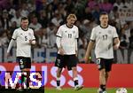 07.09.2025, Fussball WM-Qualifikation Europa 2025/26, 6.Spieltag,  Deutschland - Nordirland, im Rhein-Energie-Stadion Kln, v.l. Pascal Gross (Deutschland), Nick Wotemade (Deutschland) und Florian Wirtz (Deutschland)  unzufrieden