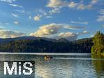 03.09.2025, Bled, Slowenien, Der Bleder See, auch Veldeser See oder Felder See, slowenisch Blejsko jezero, ist ein See in der slowenischen Region Oberkrain (Gorenjska) beim Kurort Bled.