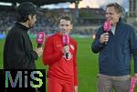 14.09.2025, Fussball 3. Liga 2025/2026, 5.Spieltag, TSV 1860 Mnchen - TSV Havelse, im Stadion an der Grnwalder Strasse Mnchen, Florian Riedel (TSV Havelse) ist Spieler und Sportdirektor und gibt hier noch ein Interview, Markus Schabl (li, Deutschland).

